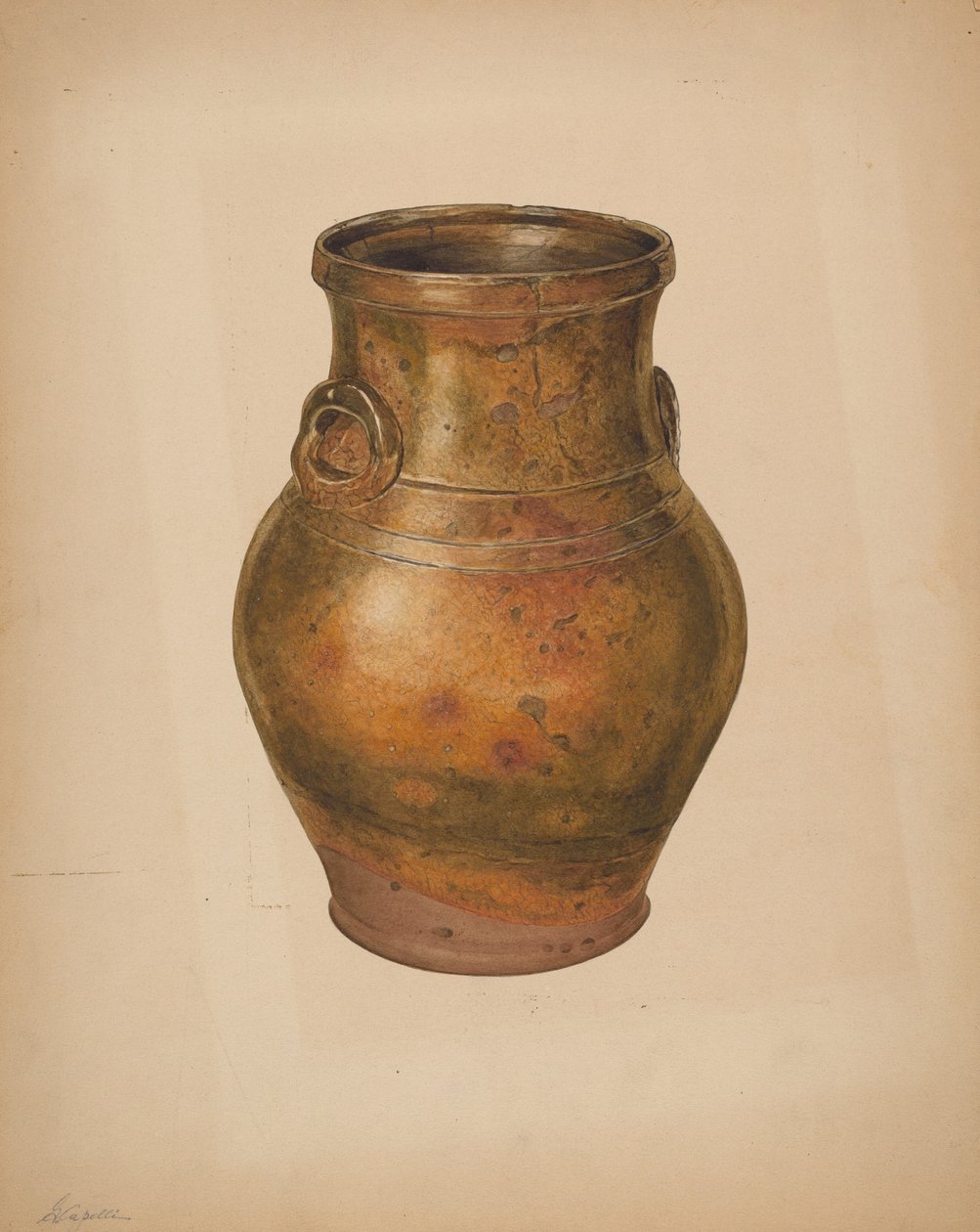 Vase, ca. 1938. af Giacinto Capelli