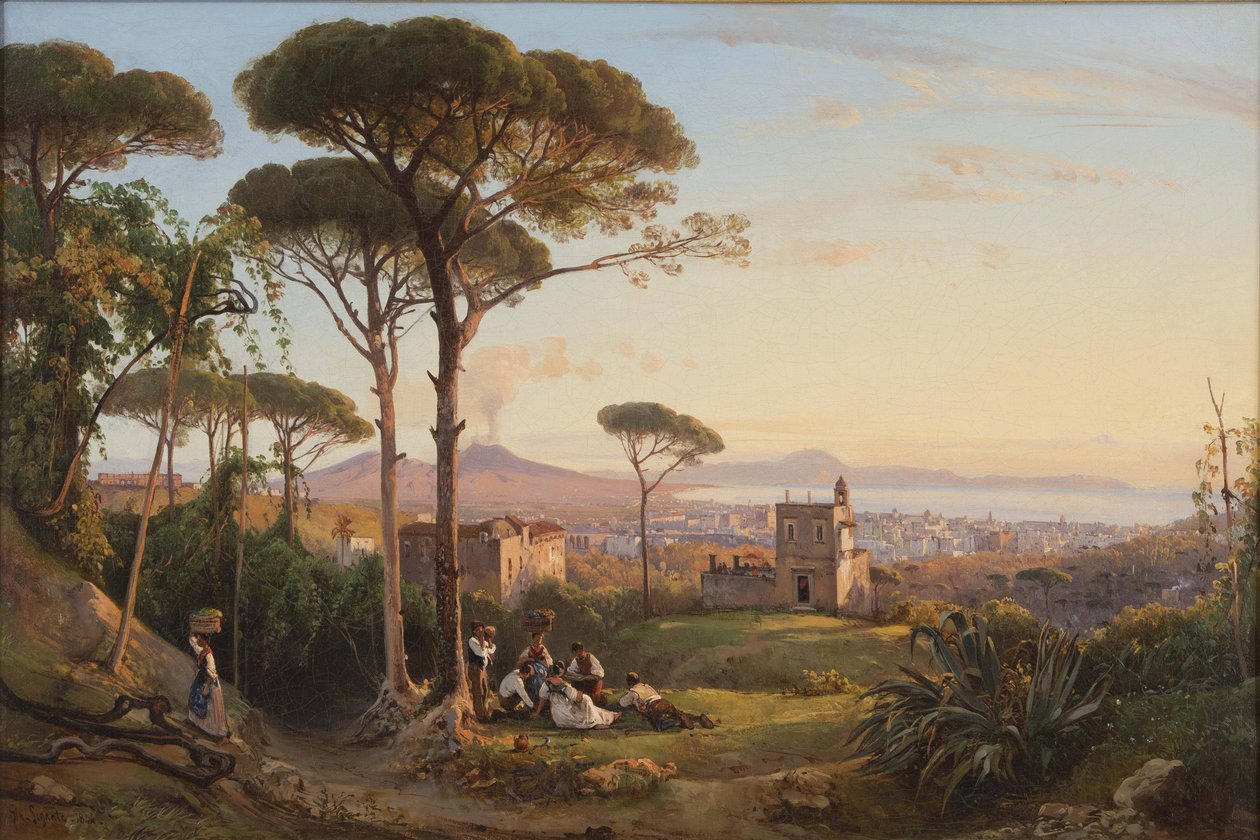 Napoli set fra La Conocchia, 1844. af Giacinto Gigante