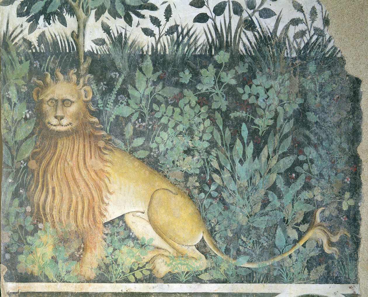 Livets Kilde, detalje af en løve, 1418-30 af Giacomo Jaquerio