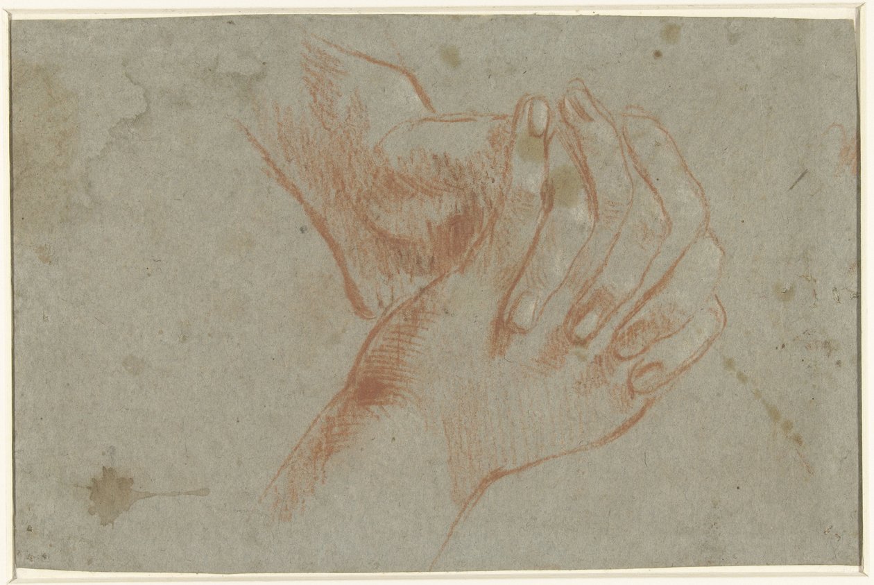 To foldede hænder af Giacomo Cavedone (attributed to)