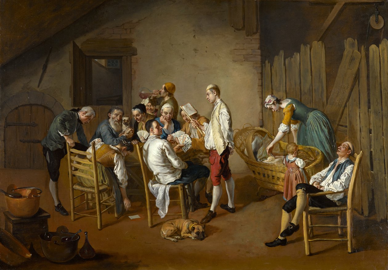 Kortspillet, ca. 1738-1750 af Giacomo Ceruti