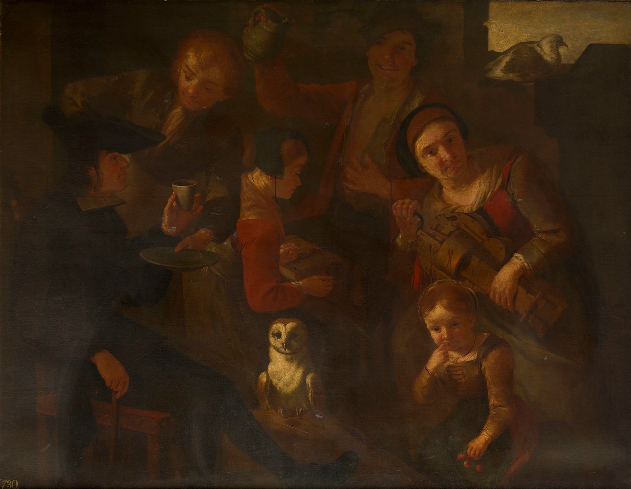 Bønder med en slørugle af Giacomo Francesco Cipper