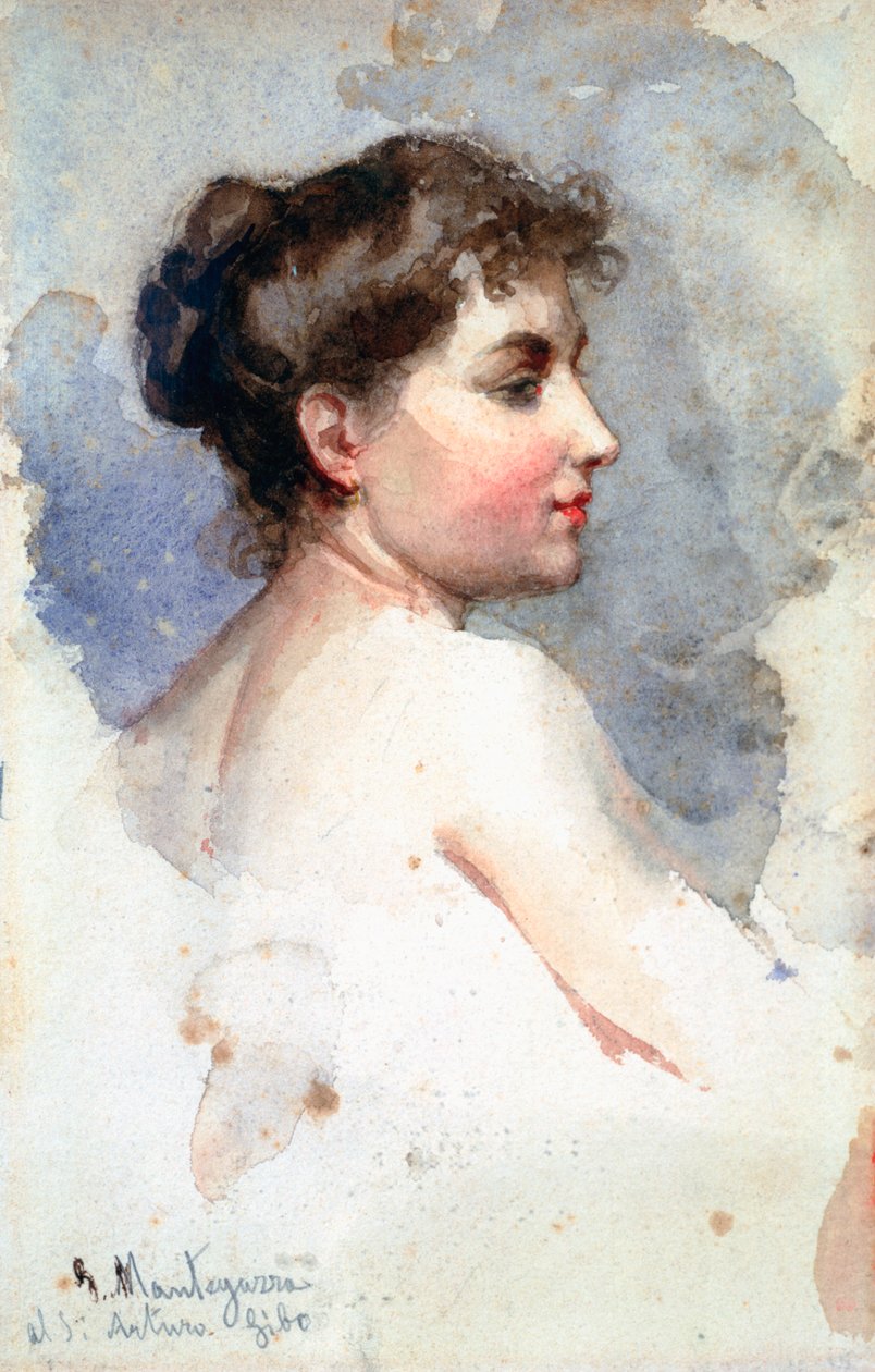 Portræt af en kvinde, c1873-1920 af Giacomo Mantegazza