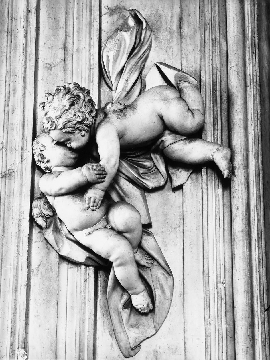Putti kysser (gips) af Giacomo Serpotta