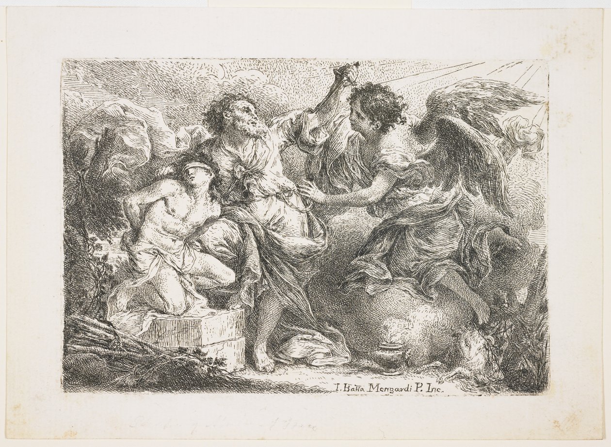 Abraham ofrer Isak af Giambattista Mengardi