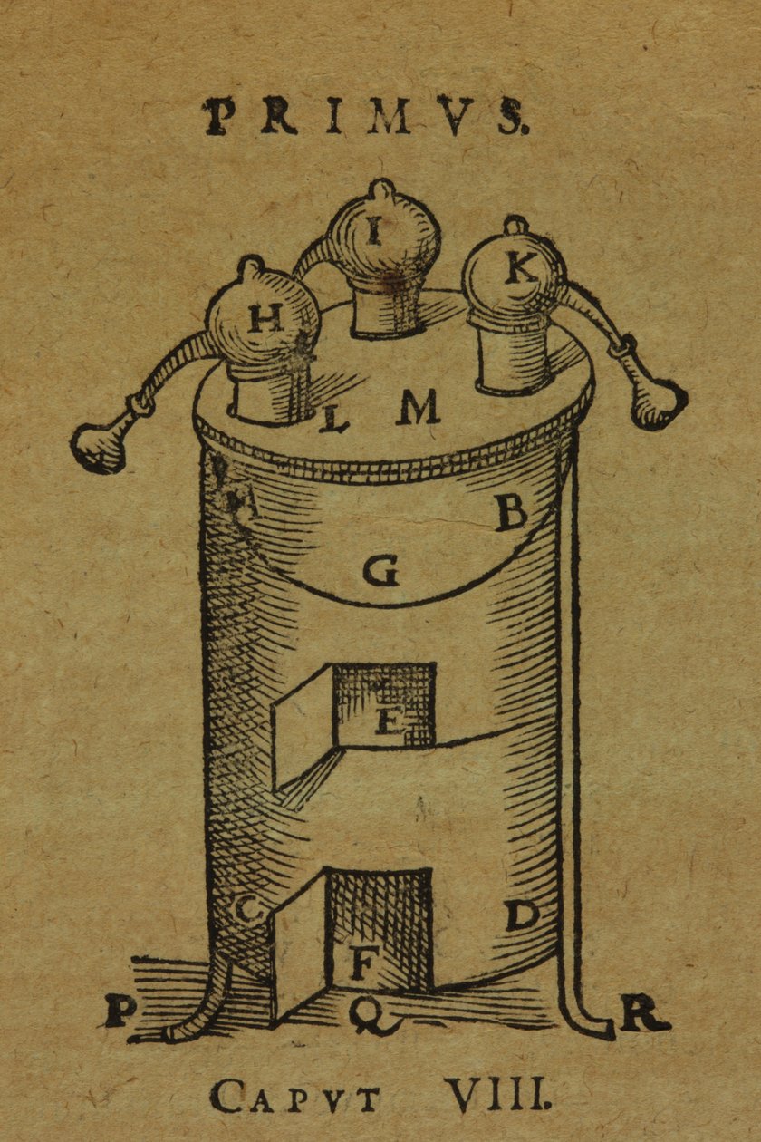 Et stillbillede, vist på side 17 i De destillatione lib. IX af Giambattista della Porta