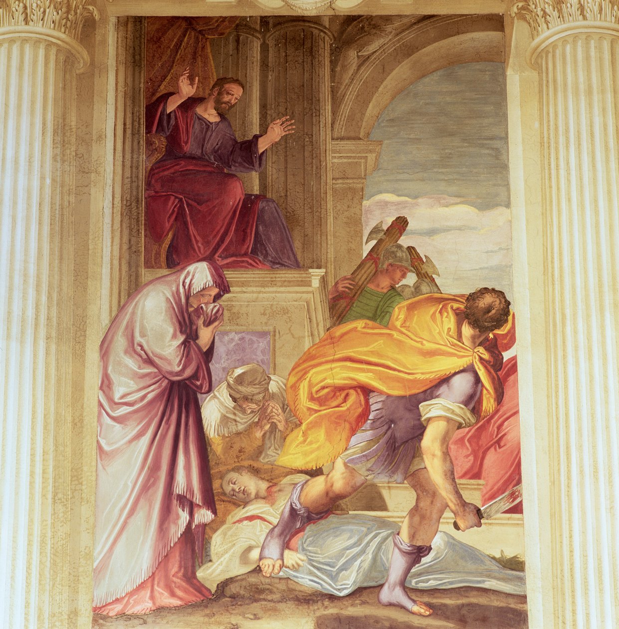 Murder of the Virgin (fresko) af Giambattista (1526 78) Zelotti