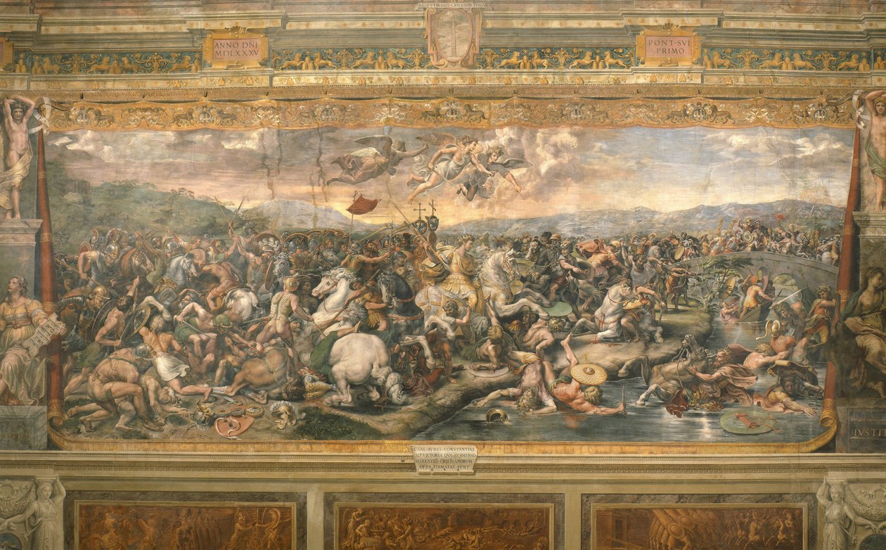 Slaget ved Milvian Bridge, 1517-1524 af Gianfrancesco Penni