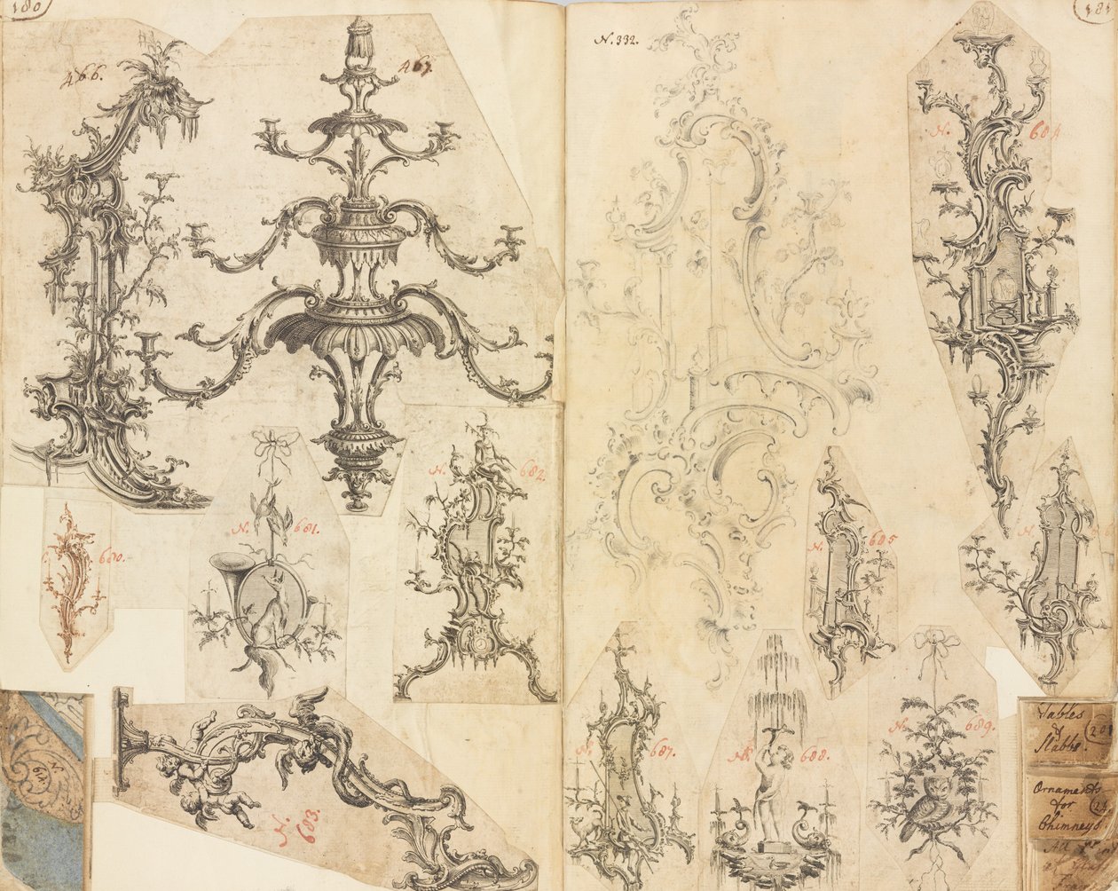 Scrapbog med arbejdsdesign, ca. 1760. af Gideon Saint