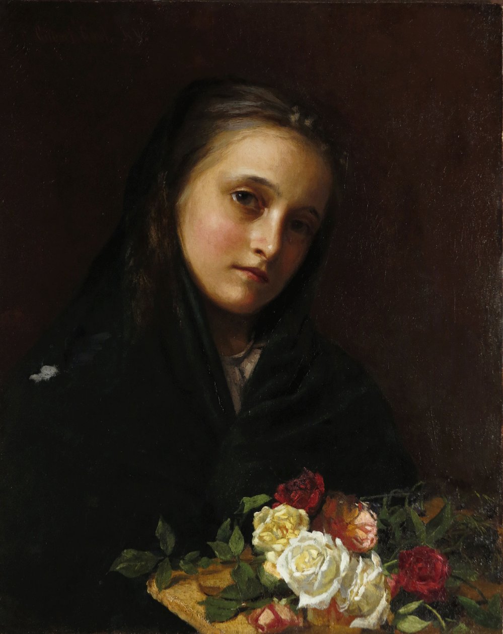 Pige med blomster af Gilbert Gaul