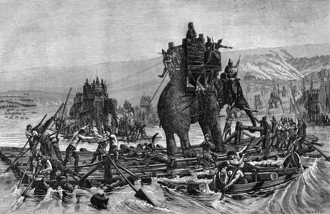 Hannibal krydser Rhone, 218 f.Kr. 1882-1884 af Gilbert