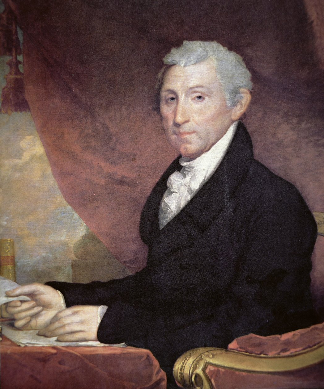 James Monroe (1758-1831) (farve litho) af Gilbert Stuart