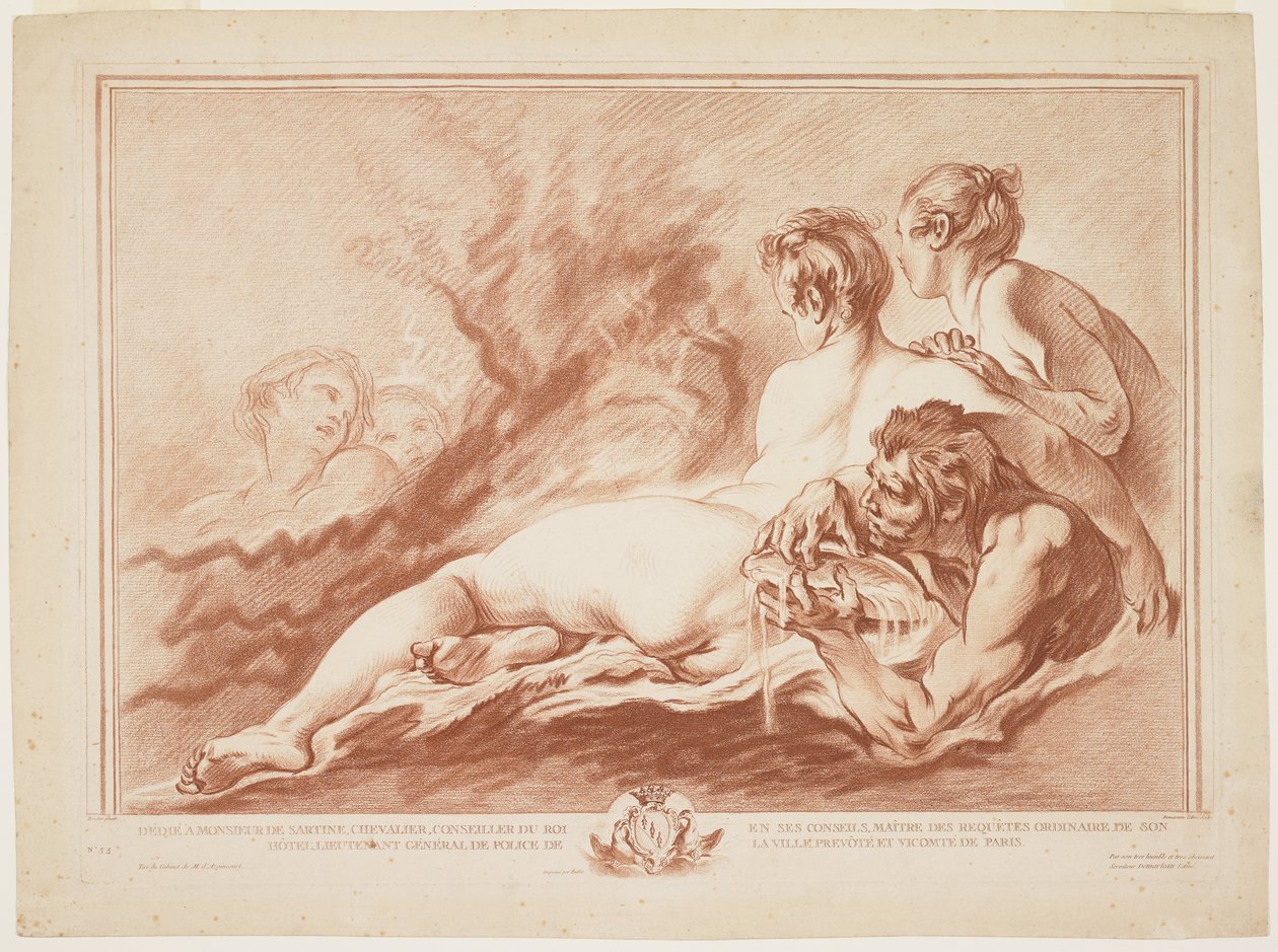 Nereids og Triton, ca. 1762 af Giles Demarteau