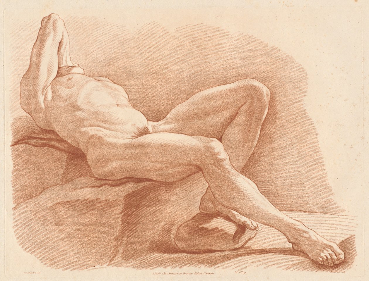Akademi (639) af Gilles Antoine Demarteau after Edme Bouchardon