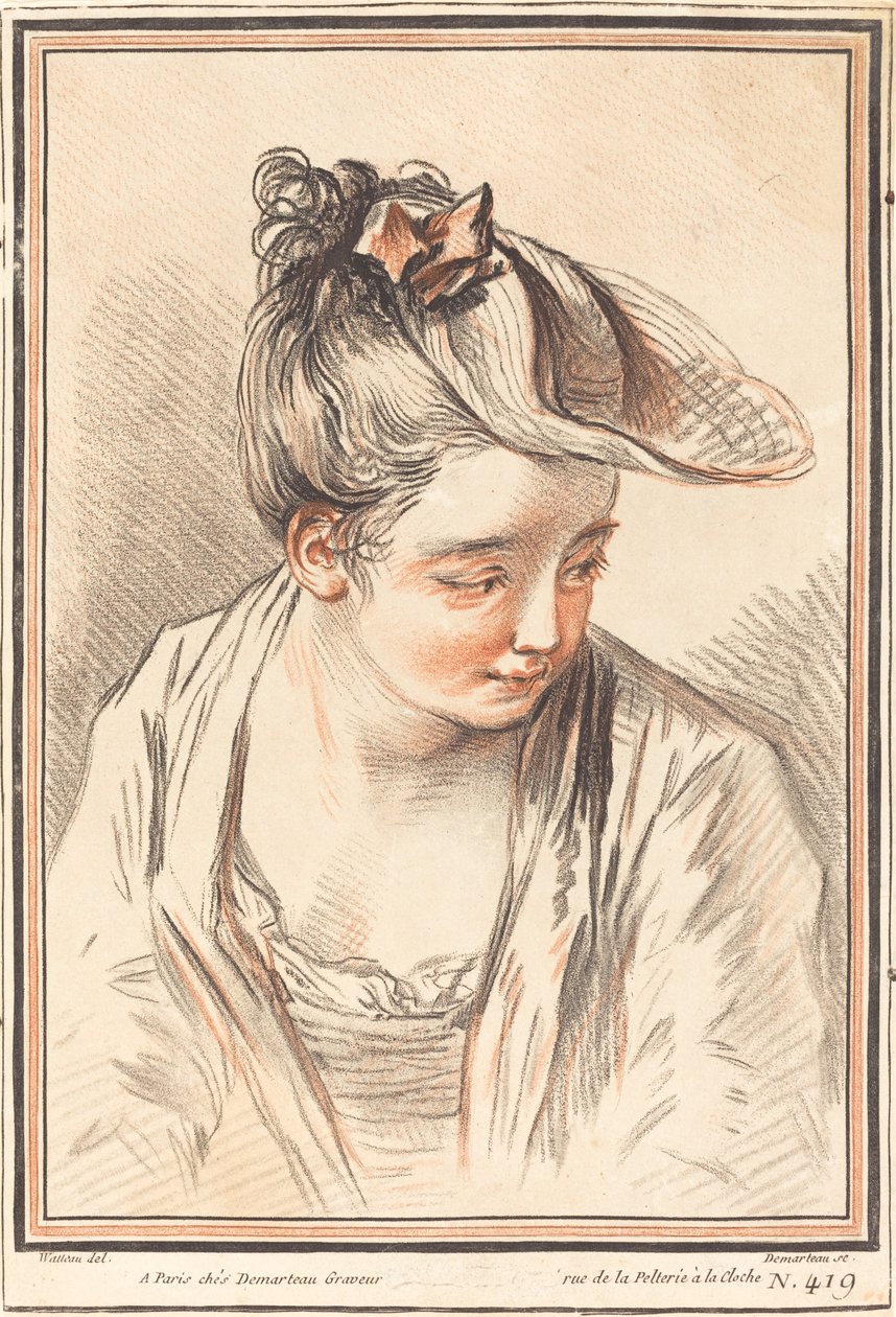 Leder af en ung kvinde, 1773. af Gilles Demarteau