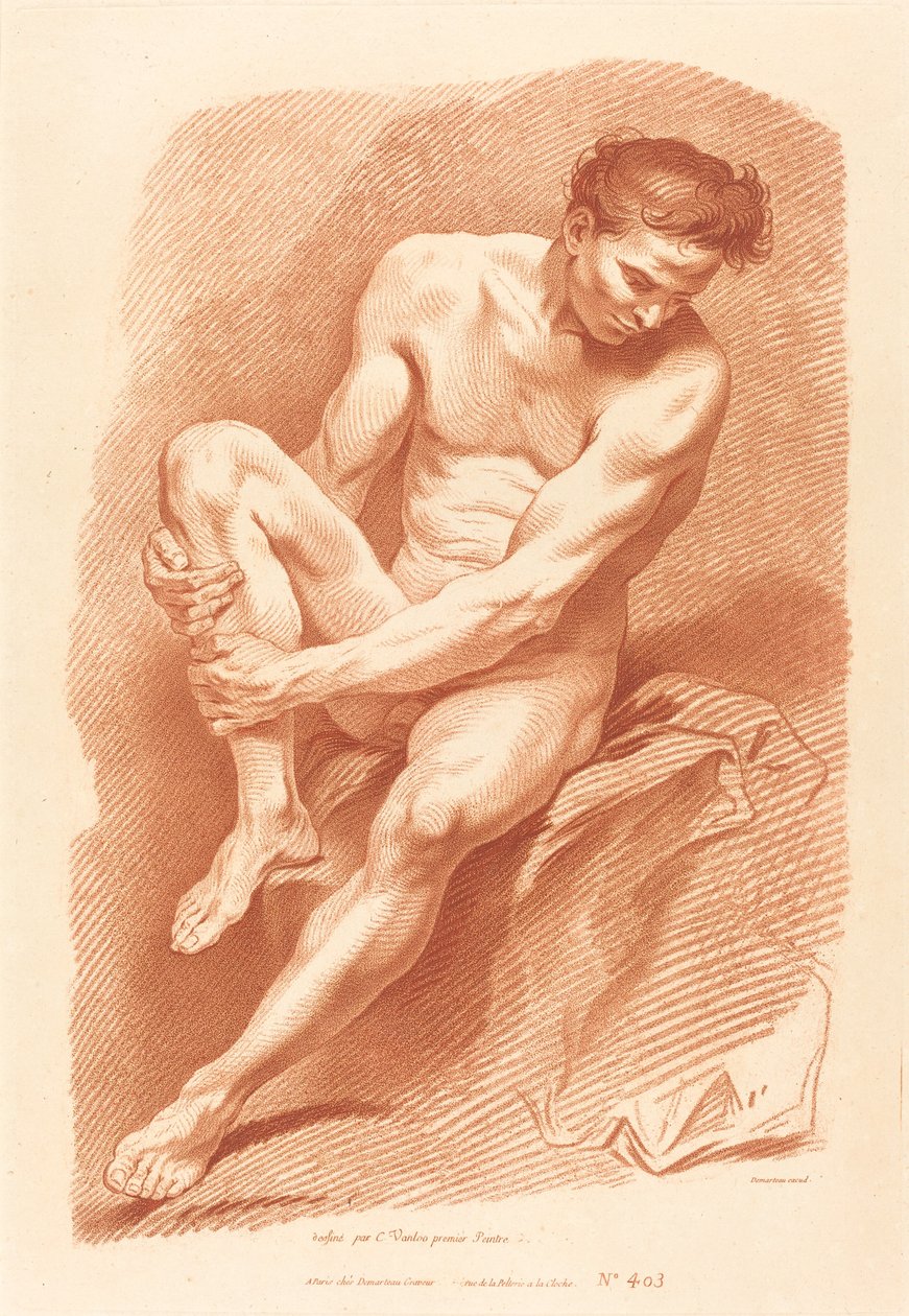 Akademi af Gilles Demarteau, the Elder after Carle Van Loo
