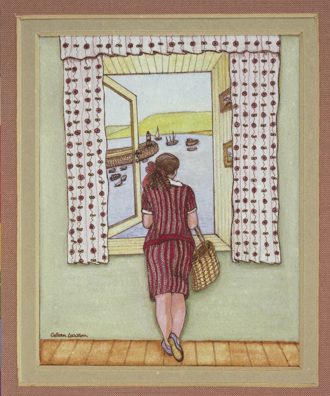 Harbour View, 1986 (akvarel på papir) af Gillian Lawson