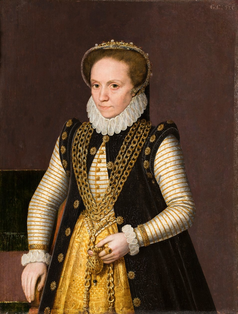 Portræt af en ukendt adelskvinde, 1575. af Gillis Claeissens
