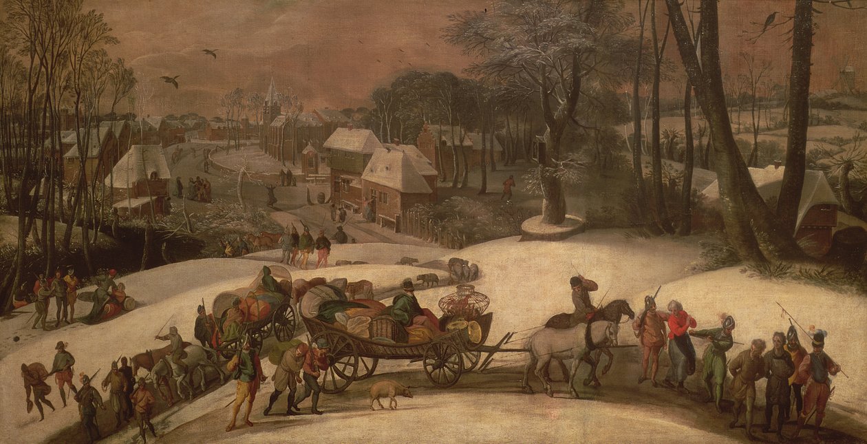 En militær ekspedition om vinteren, ca. 1590 af Gillis Mostaert