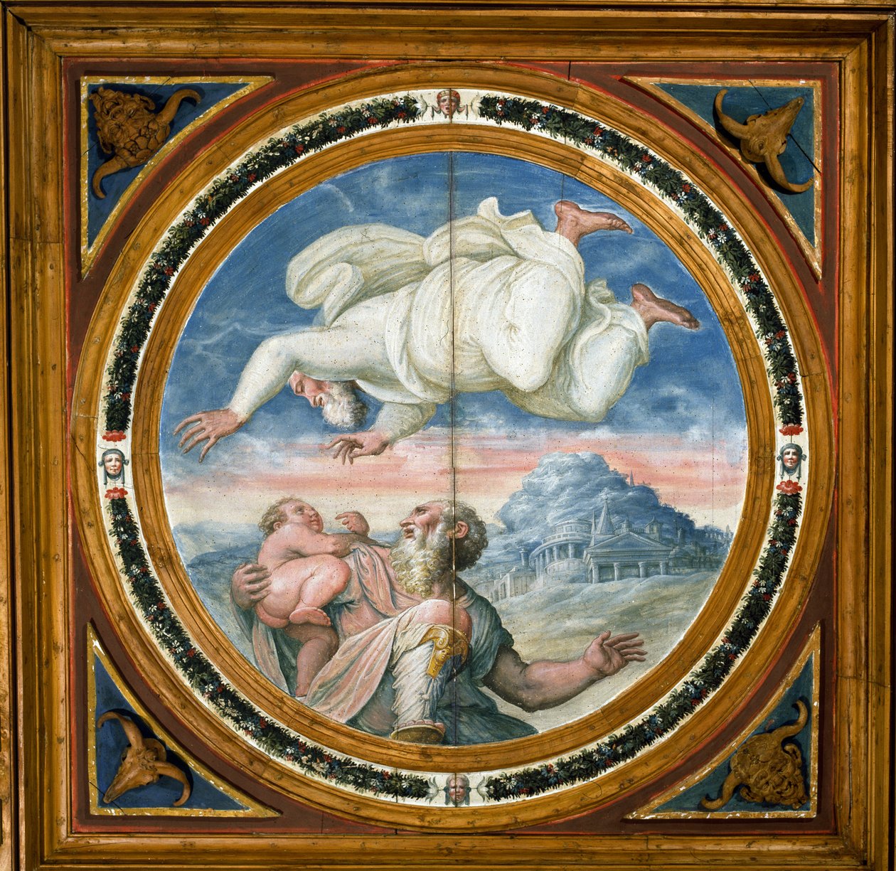 Gud velsigne Abraham med en søn, Abrahams værelse (Nuptial) af Giorgio Vasari