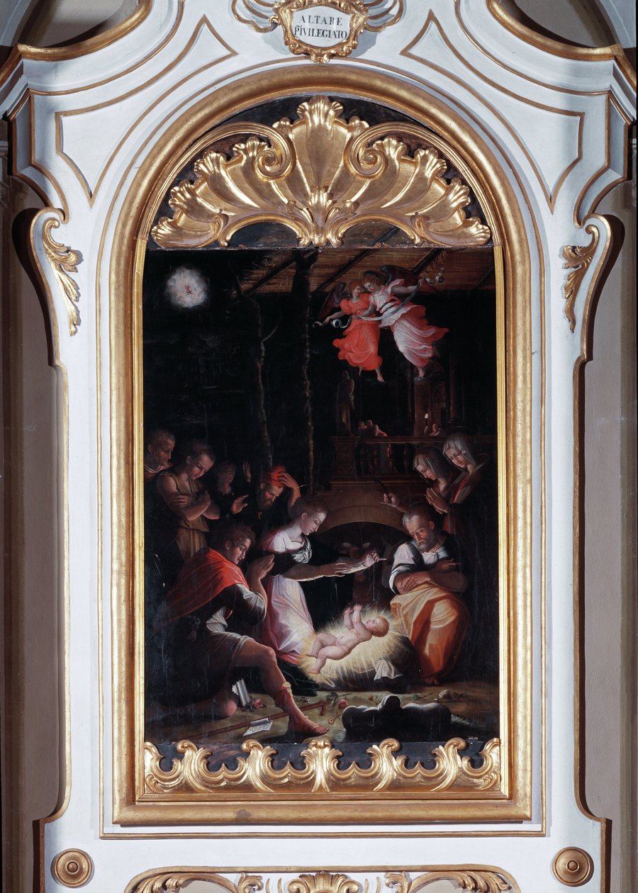 Nativity (olie på lærred af Giorgio Vasari