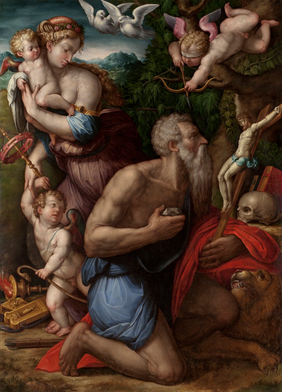 Sankt Hieronymus fristelse. af Giorgio Vasari