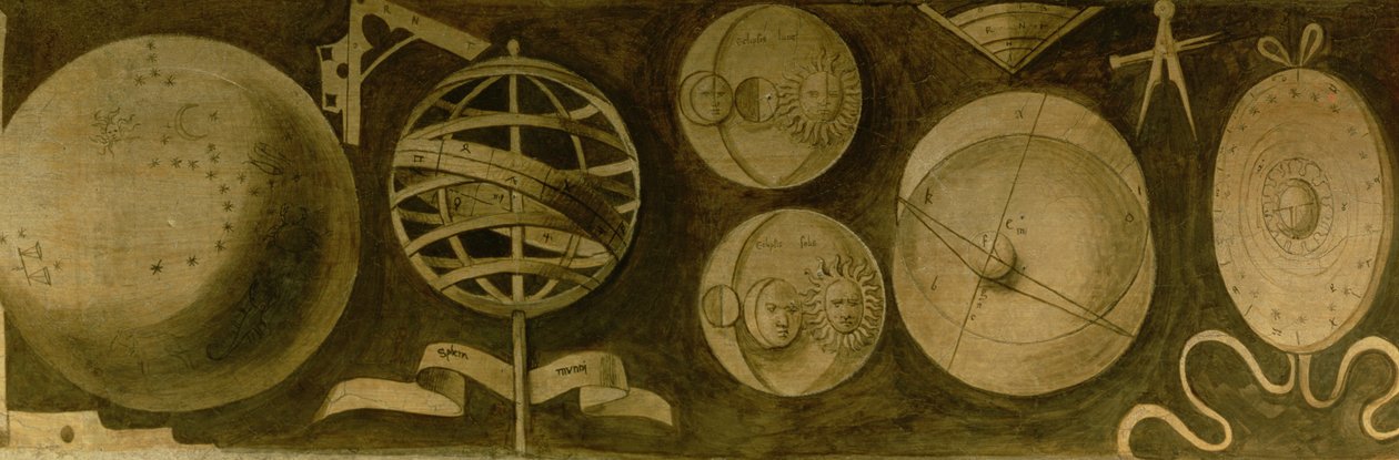 Astrologi: Forskellige instrumenter og diagrammer af Giorgione da Castelfranco