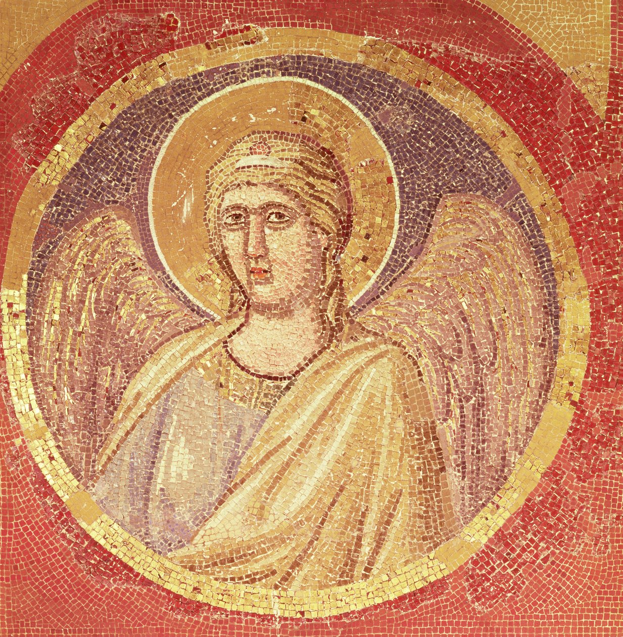Detalje af en engel fra Navicella, kirkens skib, ca. 1300 (mosaik) af Giotto di Bondone