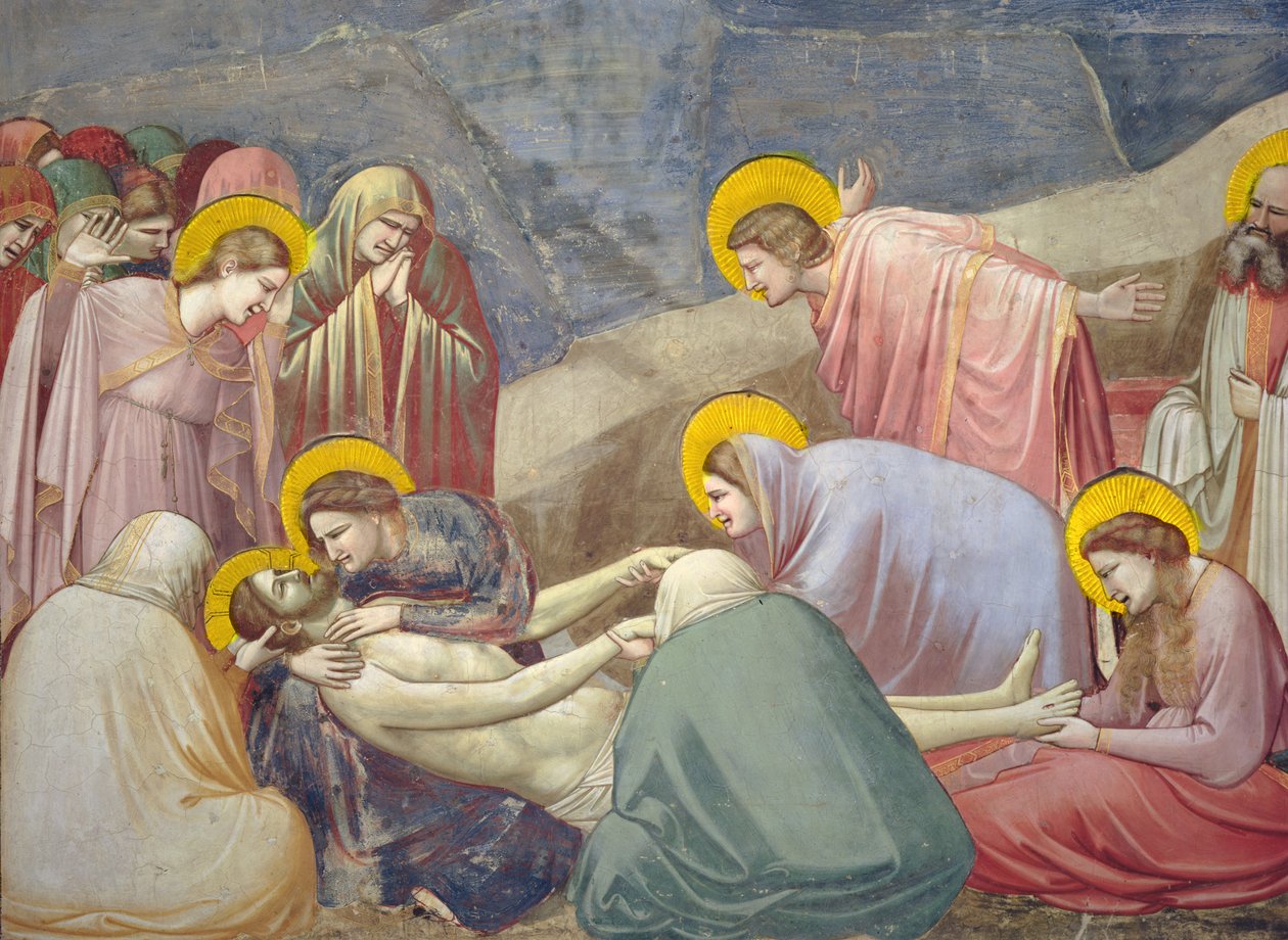 Klagesang over den døde Kristus, ca. 1305 freskodetalje af 56296 af Giotto di Bondone
