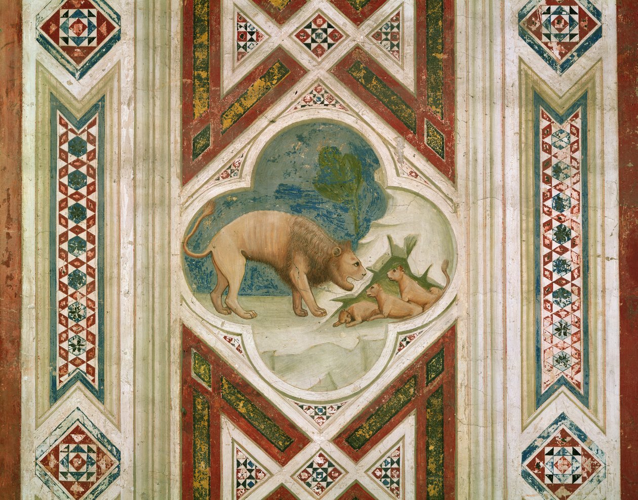 Løve med sine unger, c.1305 af Giotto di Bondone