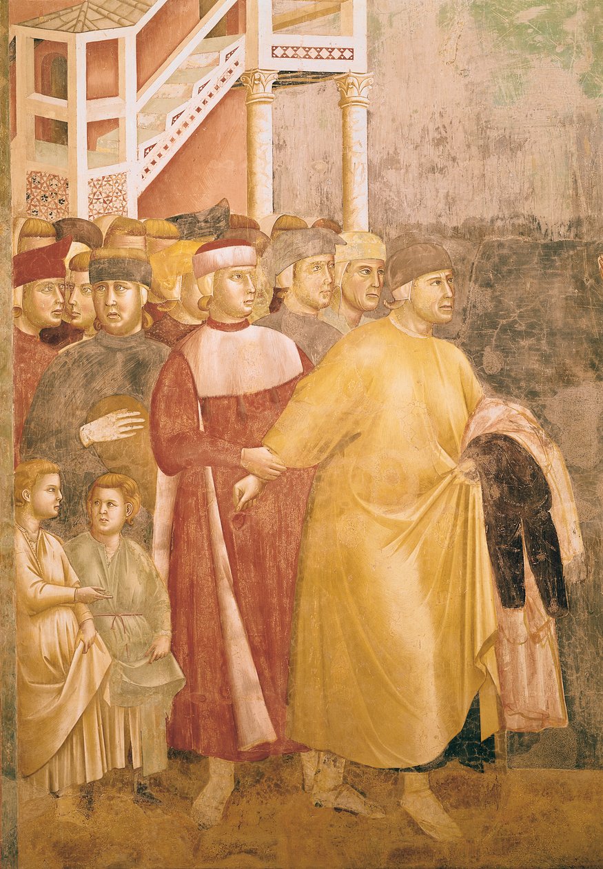 St. Francis giver afkald på alle verdslige goder, detalje af Pietro di Bernardone, 1297-99 af Giotto di Bondone