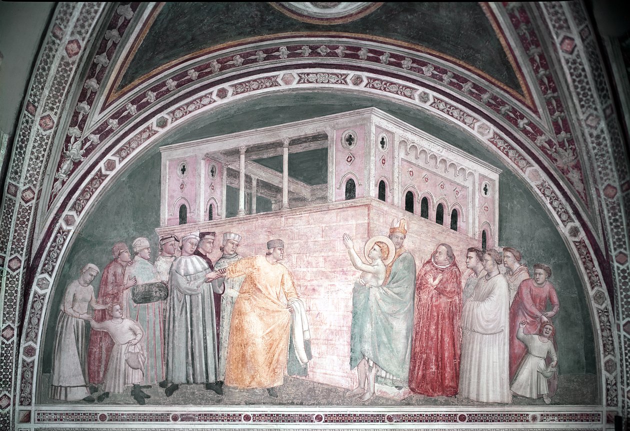 St. Frans, der giver afkald på sine verdslige goder, fra Bardi-kapellet, ca. 1320 af Giotto di Bondone