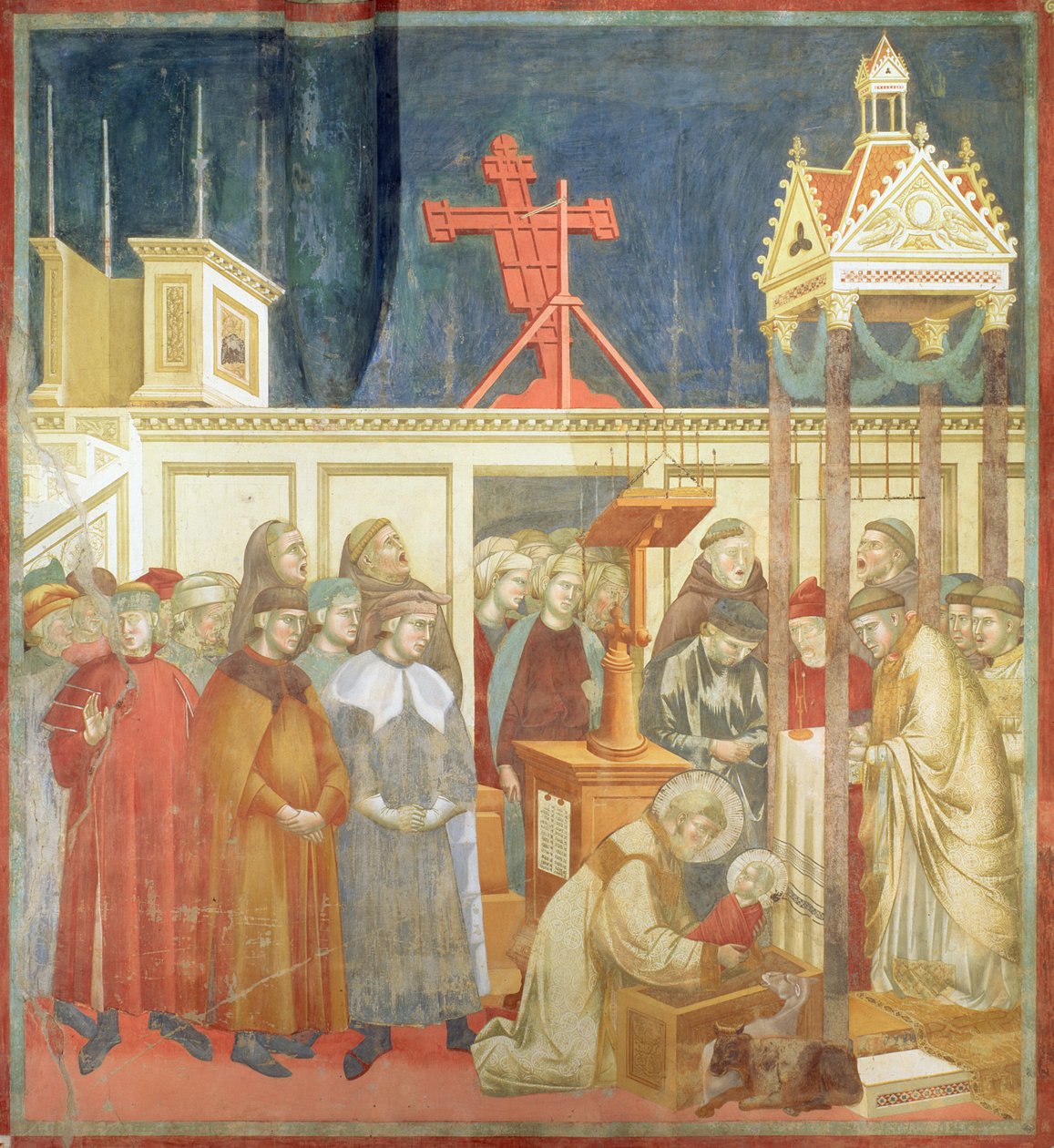 Frans af Assisi forbereder julekrybben i Greccio, 1296-97 af Giotto di Bondone