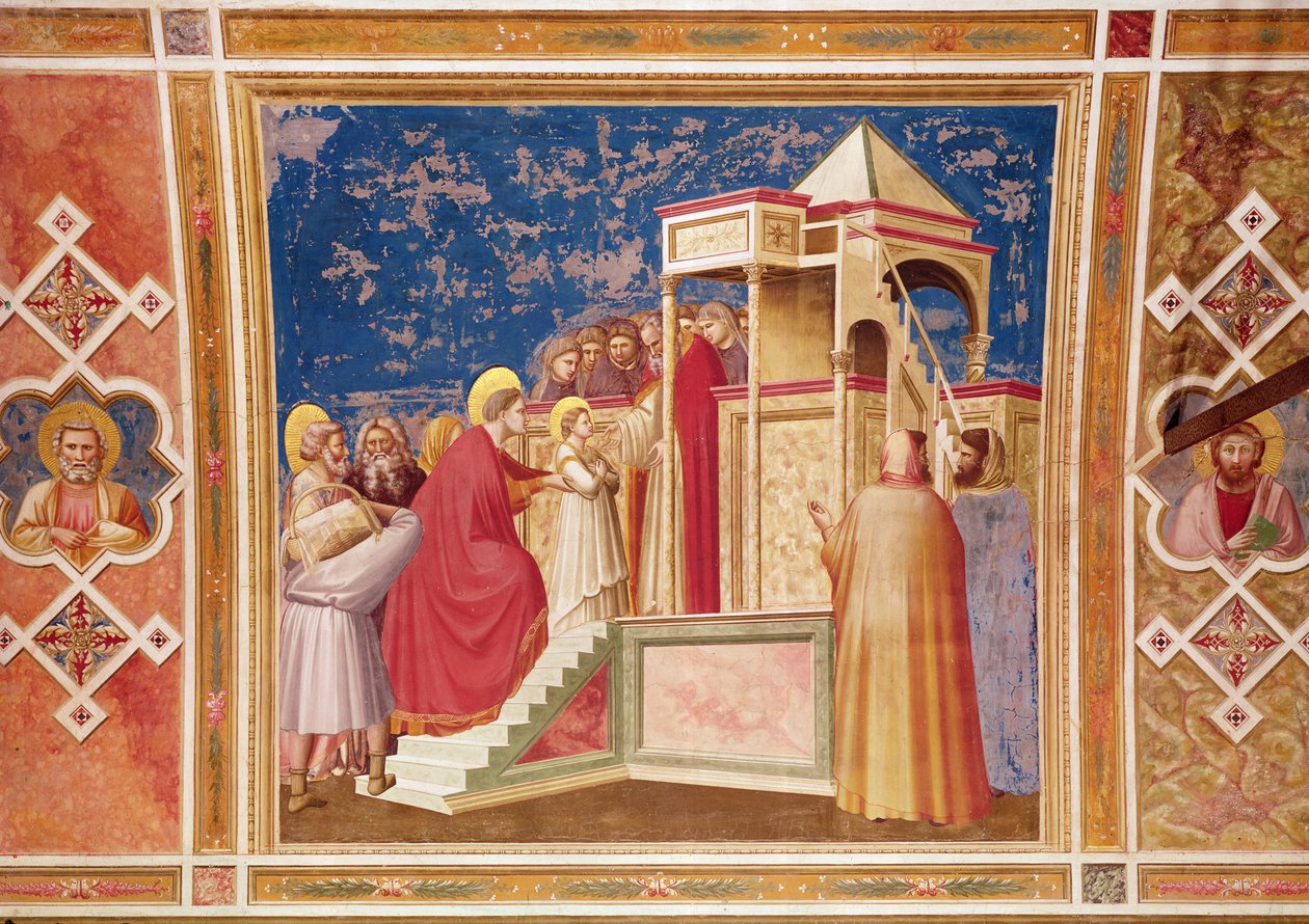 Præsentationen af jomfruen ved templet, ca. 1305 af Giotto di Bondone