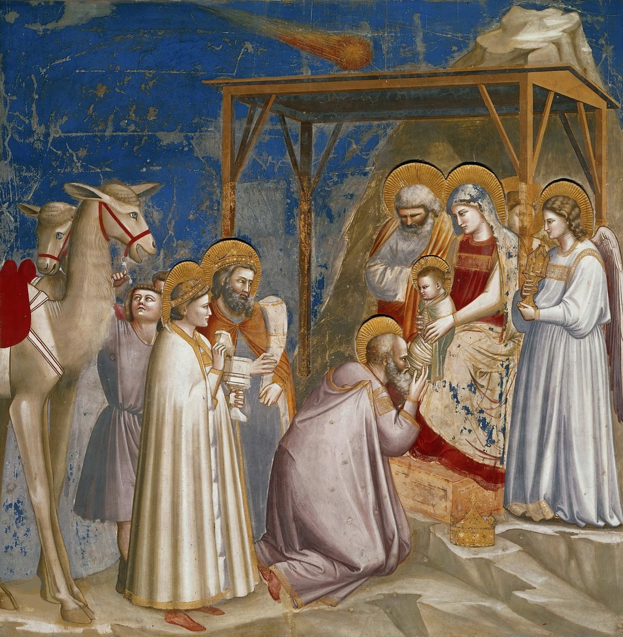 Tilbedelsen af de hellige tre konger af Giotto (c.1266 1337)