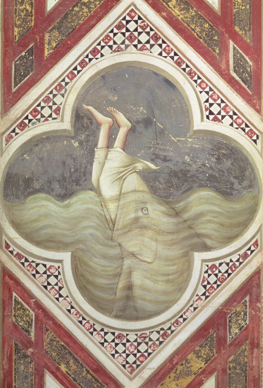 Jonas og hvalen, ca. 1305 (freskomaleri) af Giotto (c.1266 1337)