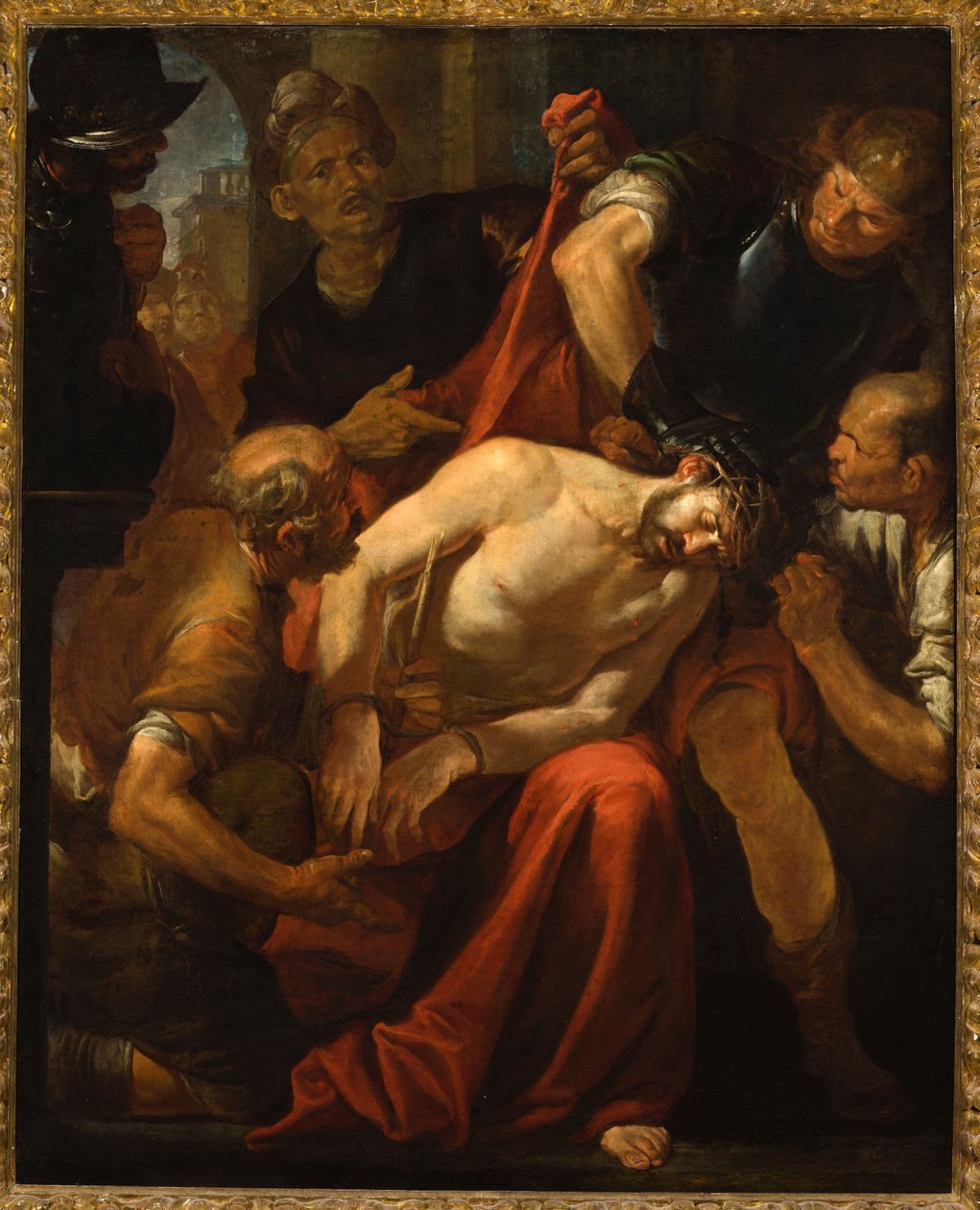Kristus kronet med torne (Mocked Christ) af Giovacchino Assereto