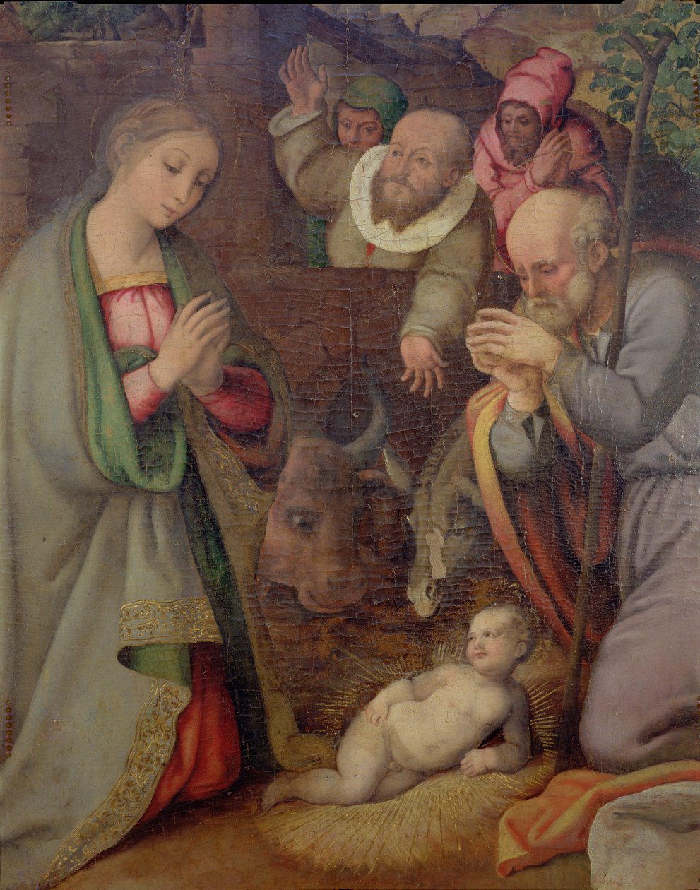 Fødselskirken, detalje fra en polyptychon (se 135219) af Giovan Filippo Crescuolo