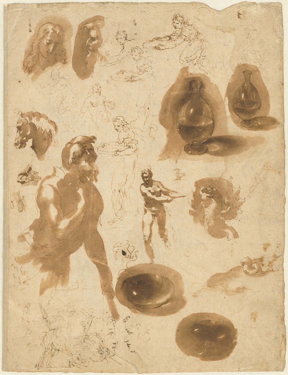 Studieblad af Ambrogio Giovanni Figino