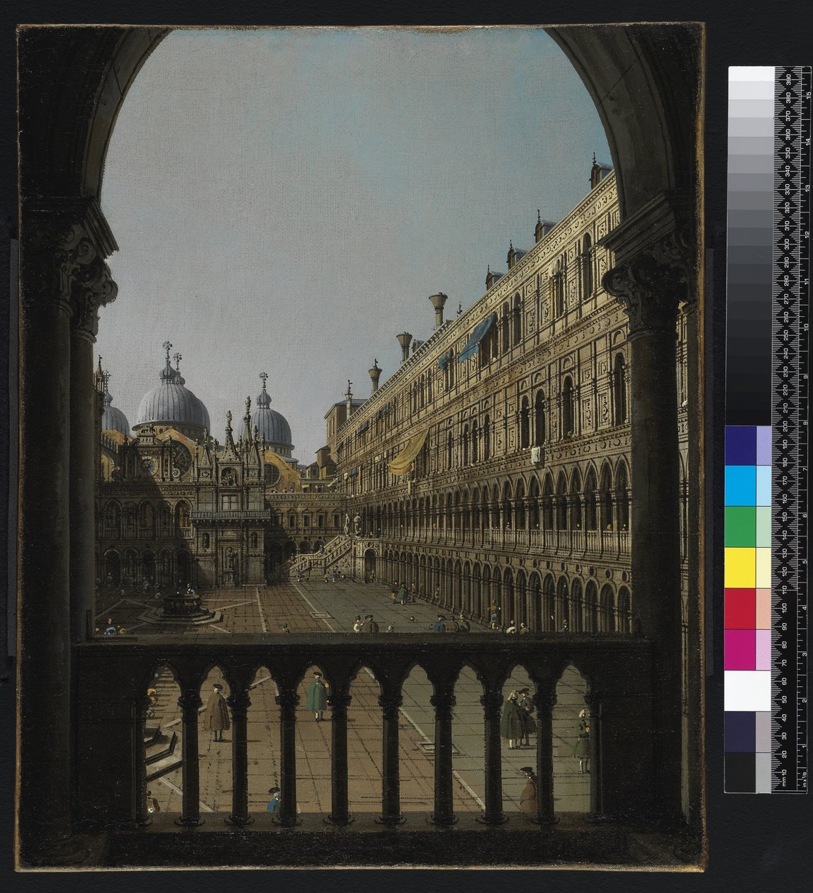 Indre domstol i Dogepaladset, Venedig, ca. 1756 af Giovanni Antonio Canal