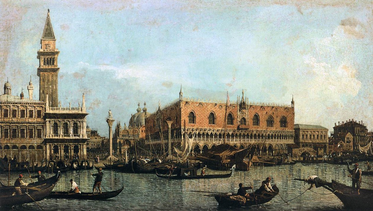 Moloen, set fra Bacino di San Marco af Giovanni Antonio Canal