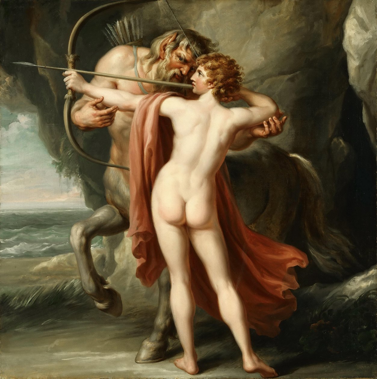 Chiron instruerer Achilles i sløjfen af Giovanni Battista Cipriani