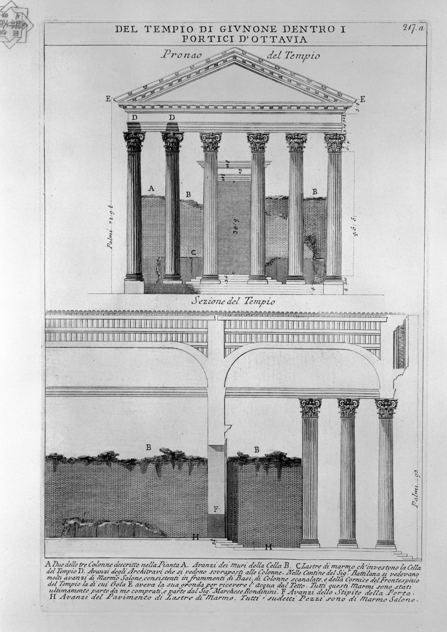 Portico of Octavia af Giovanni Battista Piranesi