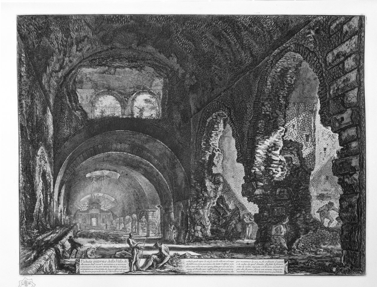 Intern udsigt over Villa of Maecenas af Giovanni Battista Piranesi