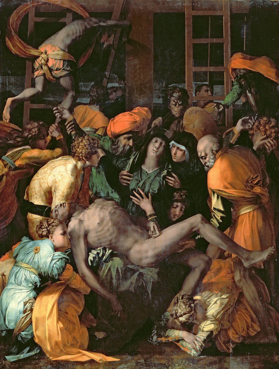 Nedkastningen fra korset, 1529 af Giovanni Battista Rosso Fiorentino