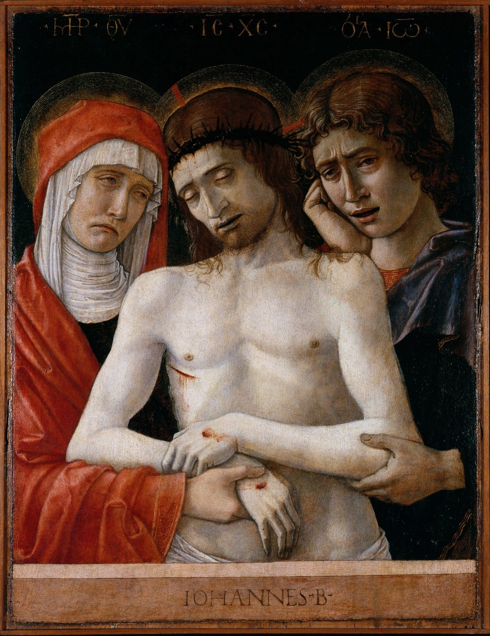 Den døde Kristus støttet af Madonnaen og Johannes af Giovanni Bellini