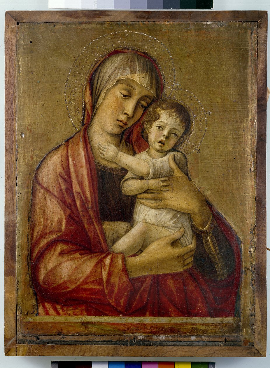 Madonna og barn (tempera på panel) af Giovanni Bellini