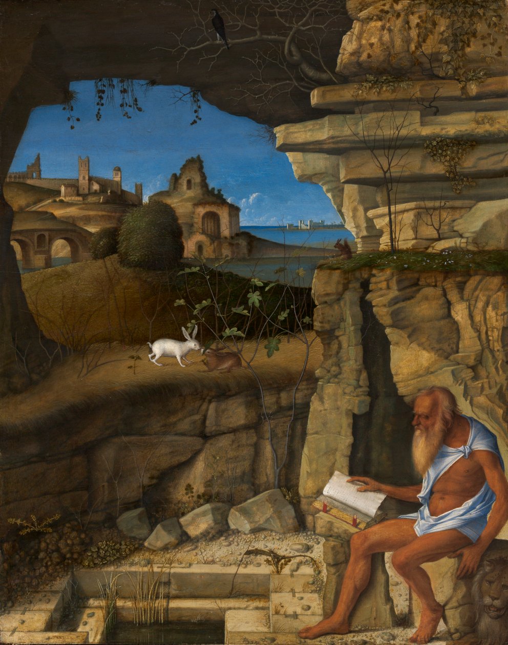 Sankt Jerome Reading, 1505 af Giovanni Bellini