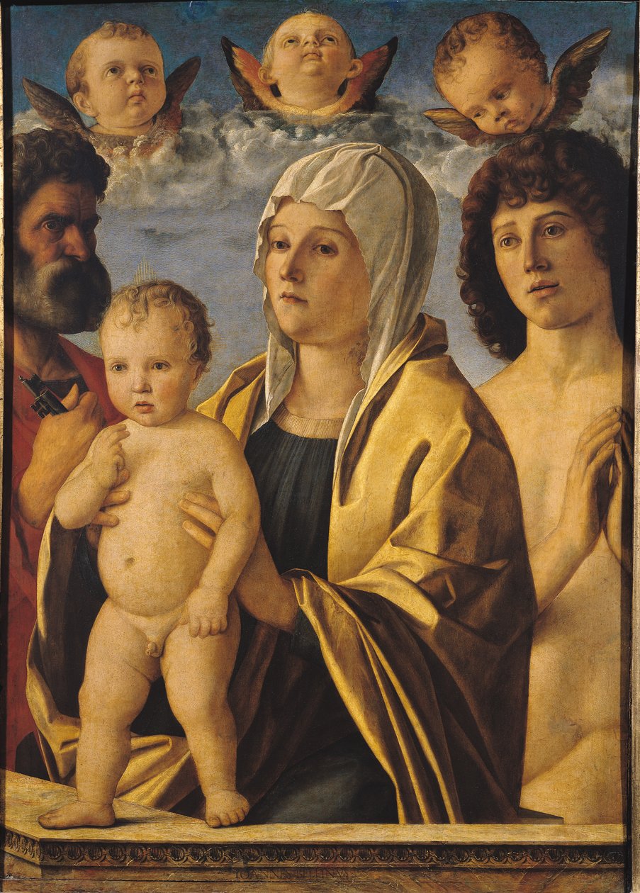 Jomfruen og barnet med Sankt Peter og Sankt Sebastian, ca.1487 af Giovanni Bellini