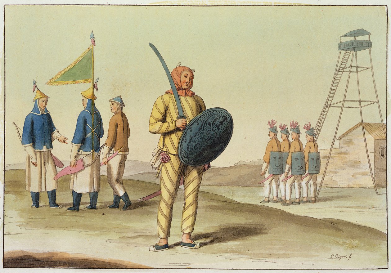 En kinesisk infanterist, illustration fra 